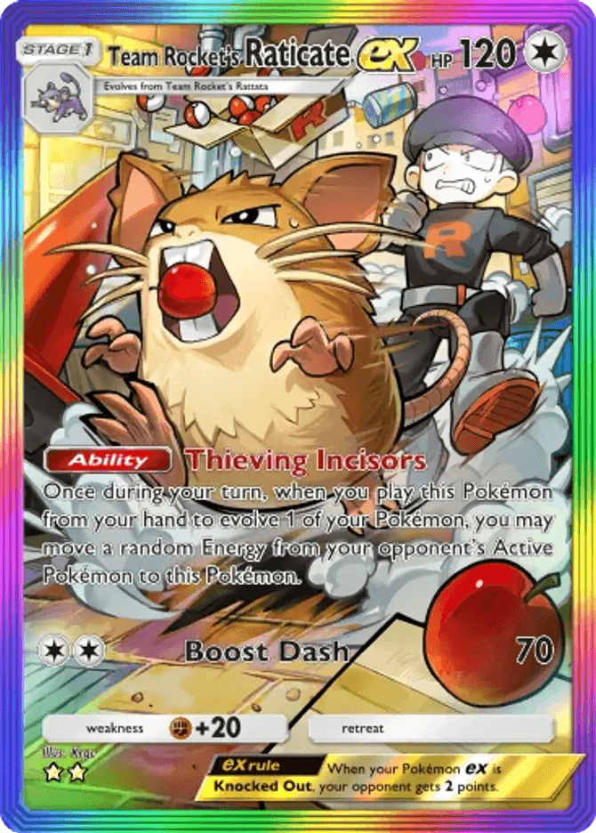 Team Rocket's Raticate ex (b4a-093) card in Pokémon TCG Pocket