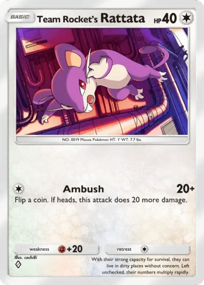 由 cochi8i 绘制的 Team Rocket's Rattata 卡牌