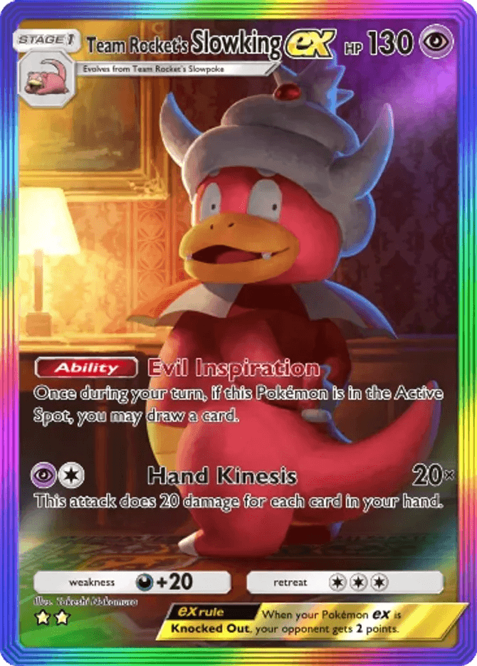 Carte Team Rocket's Slowking ex par Takeshi Nakamura