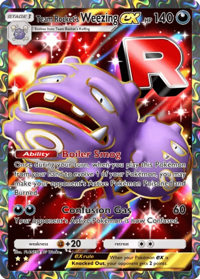 Team Rocket's Weezing ex (b4a-083) card in Pokémon TCG Pocket