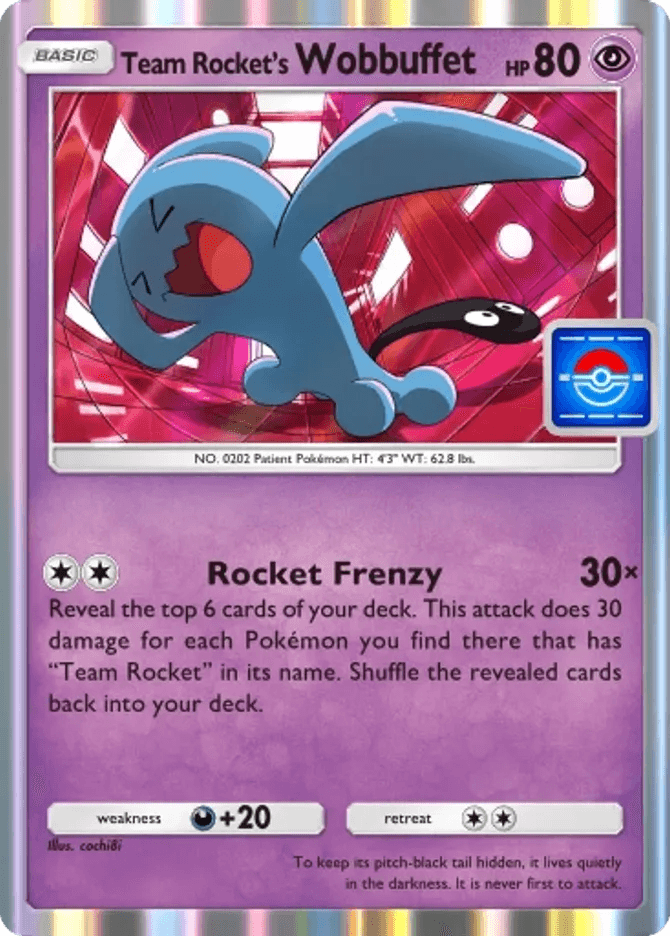 由 cochi8i 绘制的 Team Rocket's Wobbuffet 卡牌