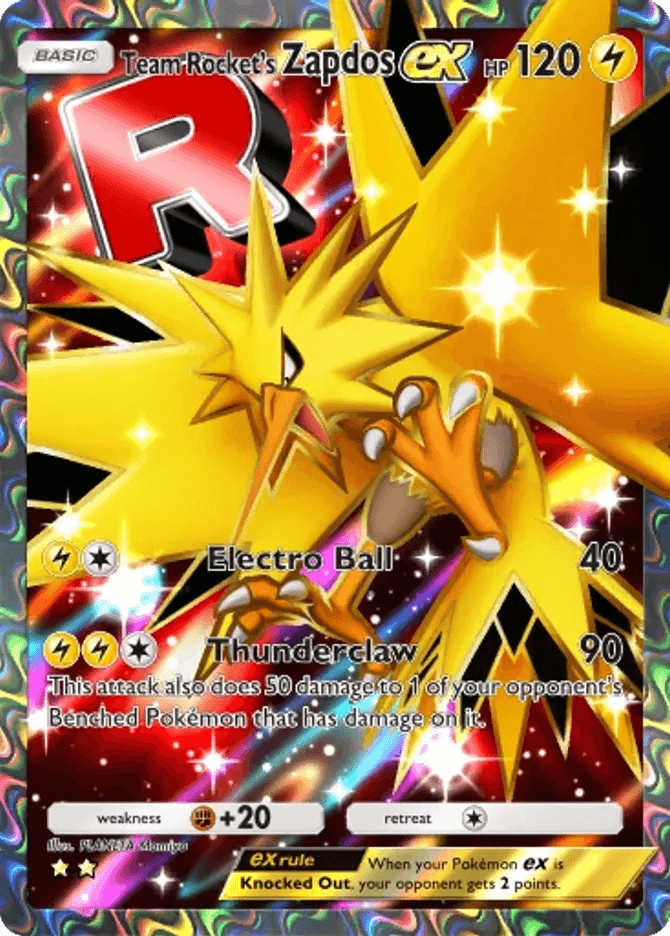 Team Rocket's Zapdos ex (b4a-081) card in Pokémon TCG Pocket