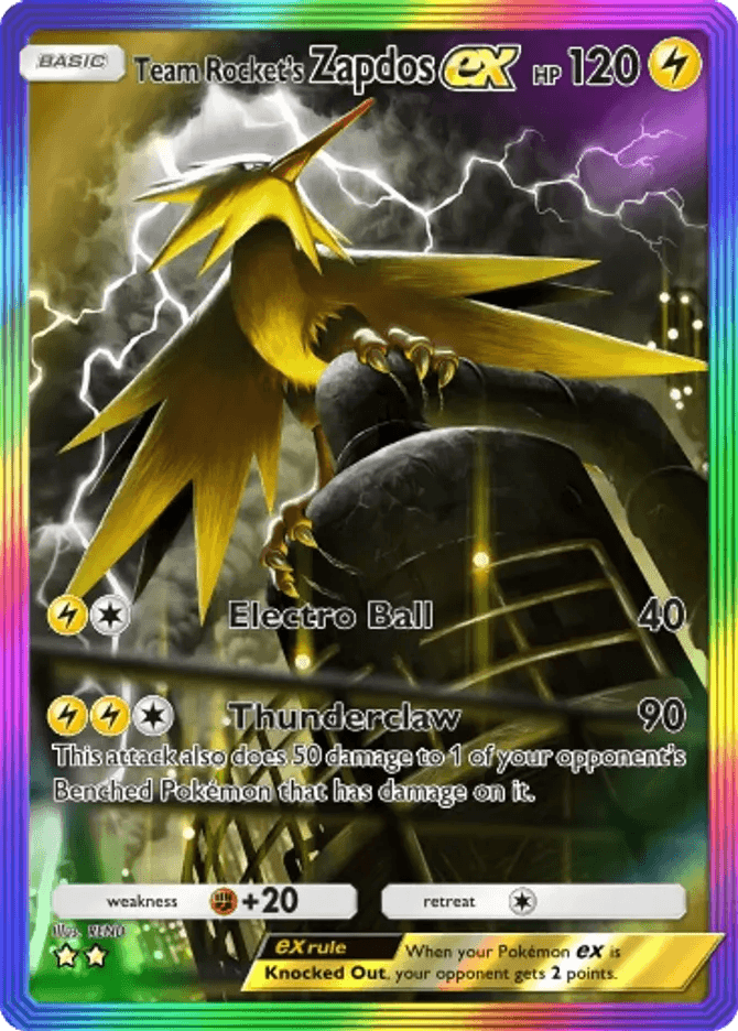 Team Rocket's Zapdos ex card by REND