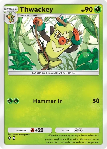 Thwackey (b1-026) card in Pokémon TCG Pocket
