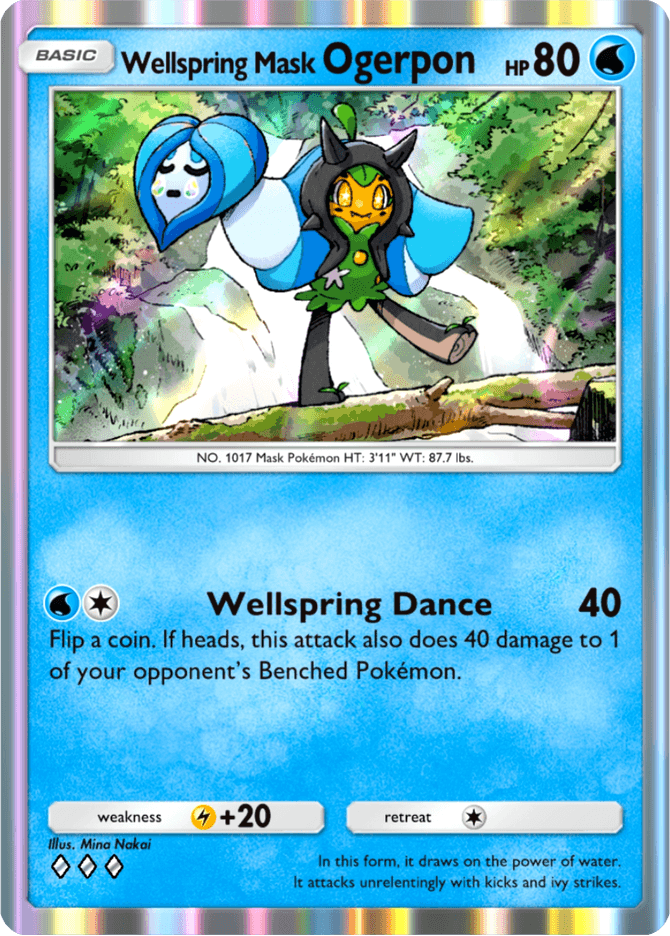 Wellspring Mask Ogerpon card by Mina Nakai