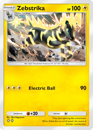 Zebstrika (b1-091) card in Pokémon TCG Pocket