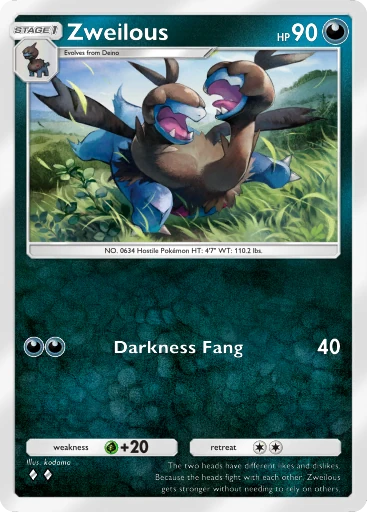 Zweilous (b1-156) card in Pokémon TCG Pocket